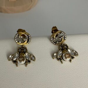 GG Collection Gold and Silver Crystal Earrings